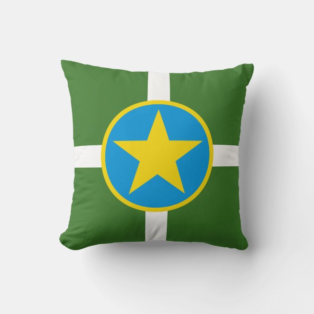 Flag of city of Jackson, Mississippi Throw Pillow (Front)
