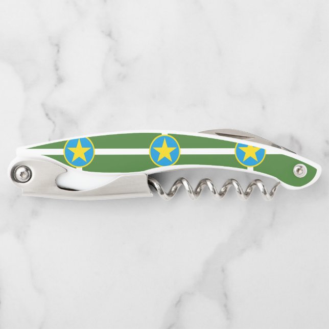 Flag of city of Jackson, Mississippi Waiter's Cork Corkscrew (Front)
