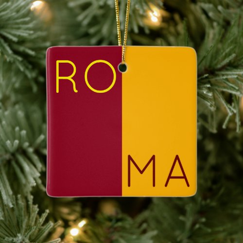 Flag of city of Rome Italy Ceramic Ornament