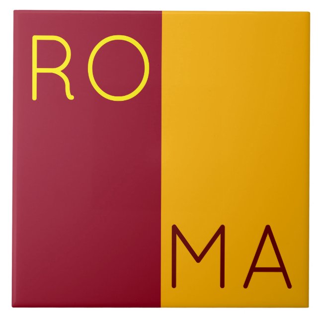 Flag of city of Rome, Italy Ceramic Tile (Front)