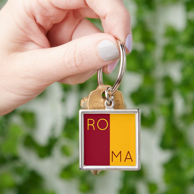 Flag of city of Rome, Italy Keychain (Hand)