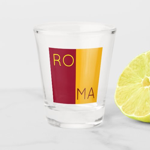 Flag of city of Rome Italy Shot Glass