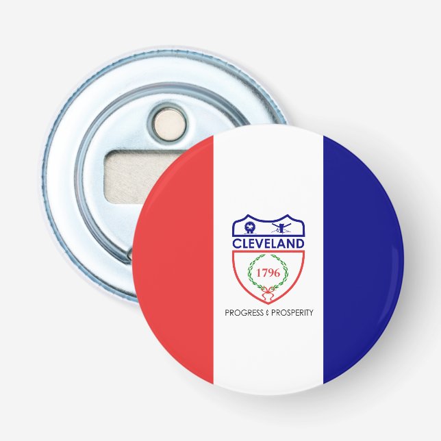 Flag of Cleveland, Ohio Bottle Opener (Front)
