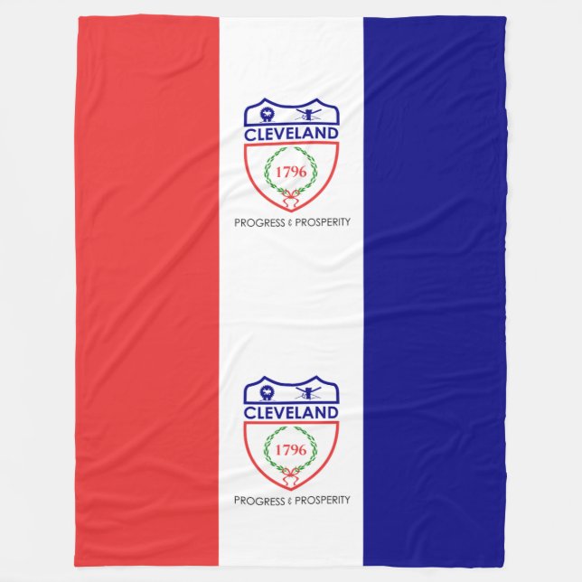 Flag of Cleveland, Ohio Fleece Blanket (Front)