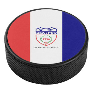 Flag of Cleveland, Ohio Hockey Puck