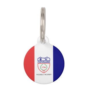Flag of Cleveland, Ohio Pet ID Tag