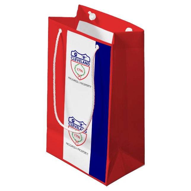 Flag of Cleveland, Ohio Small Gift Bag (Front Angled)