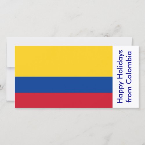 Flag of Colombia Happy Holidays from Colombia Holiday Card