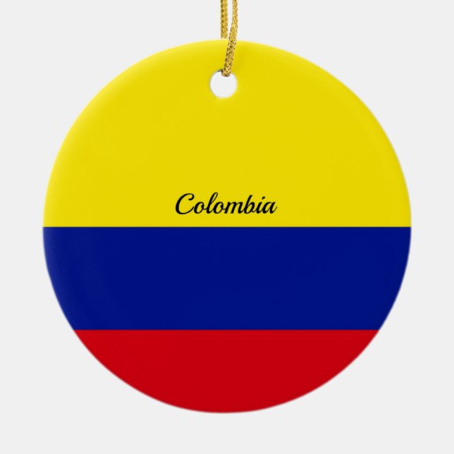 Flag of Colombia, labeled Ceramic Ornament (Front)