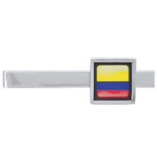 Flag of Colombia Silver Finish Tie Bar