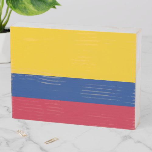Flag of Colombia South America Yellow Blue Red WH Wooden Box Sign