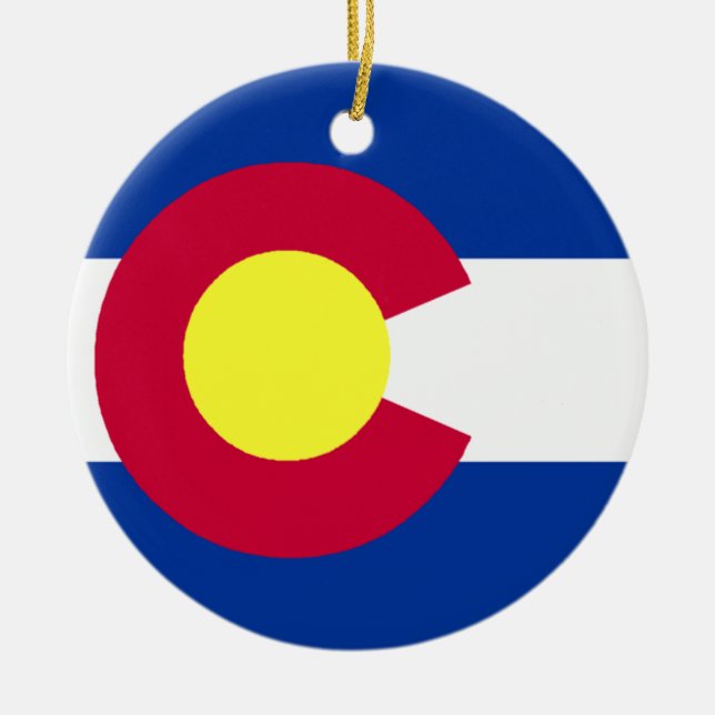 Flag of Colorado Ceramic Ornament (Front)