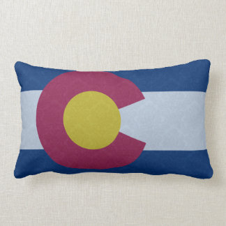 Flag of Colorado Damask Pattern Lumbar Pillow