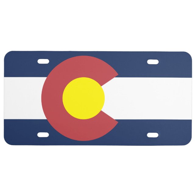 Flag of Colorado License Plate (Front)