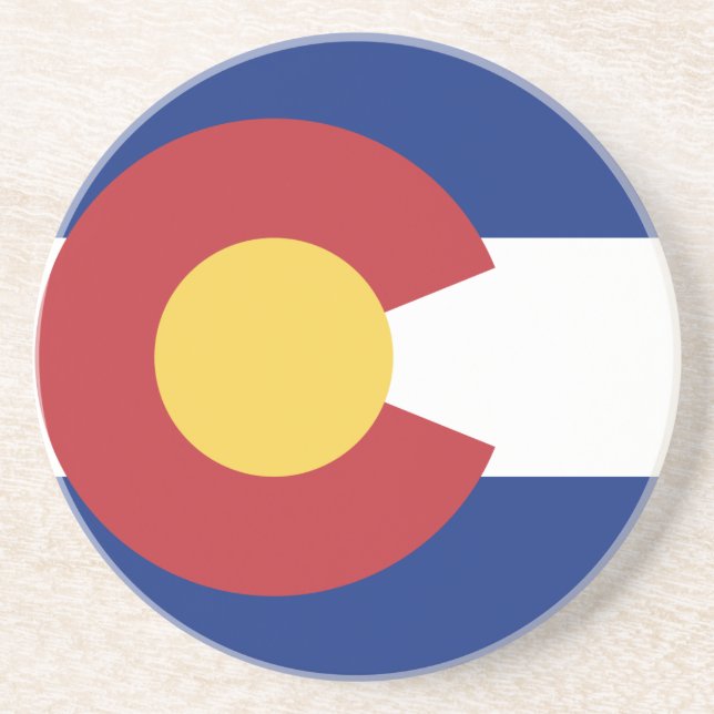 Flag of Colorado Sandstone Coaster (Front)