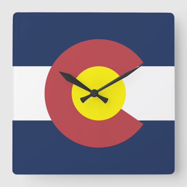 Flag of Colorado Square Wall Clock (Front)