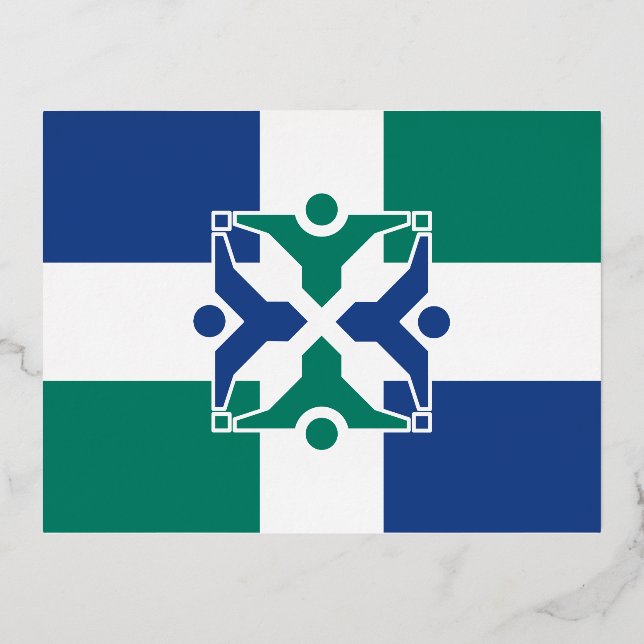 Flag of Columbia, Missouri Foil Holiday Postcard (Front)