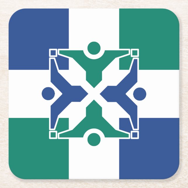 Flag of Columbia, Missouri Square Paper Coaster (Front)