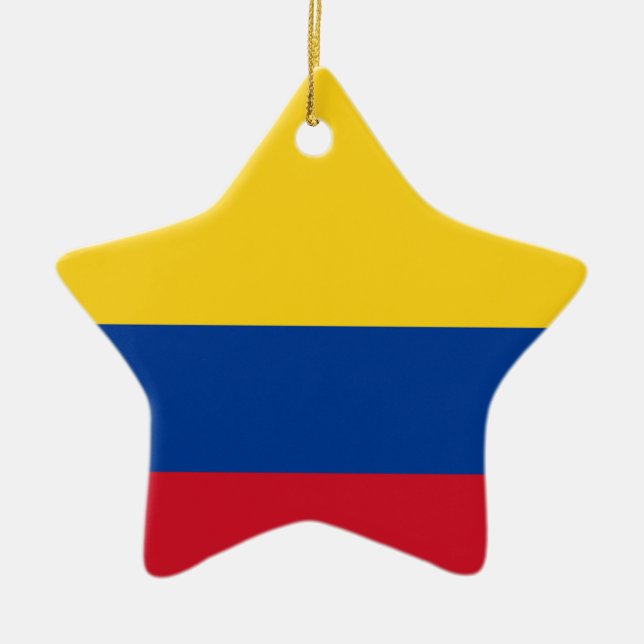 Flag of Columbia, Republic of Colombia Ceramic Ornament (Front)
