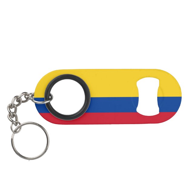 Flag of Columbia, Republic of Colombia Keychain Bottle Opener (Back Horizontal)