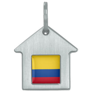 Flag of Columbia, Republic of Colombia Pet Name Tag