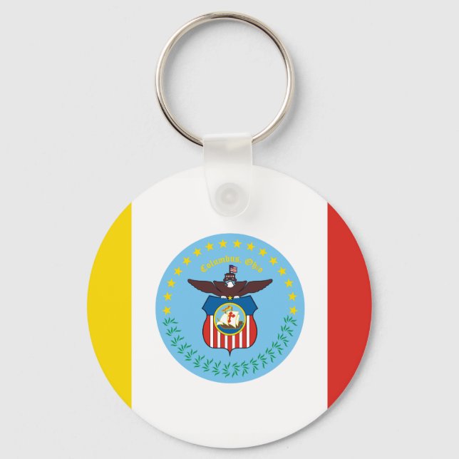 Flag of Columbus, Ohio Keychain (Front)
