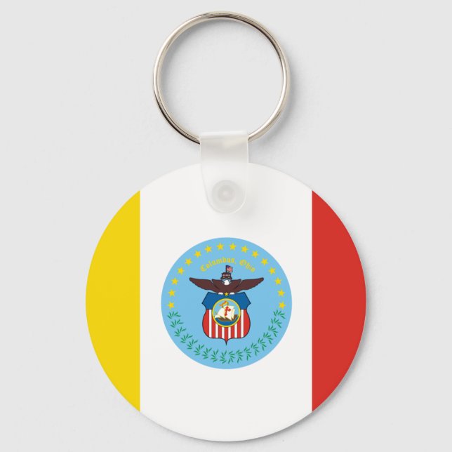 Flag of Columbus, Ohio Keychain (Front)