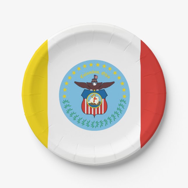 Flag of Columbus, Ohio Paper Plates (Front)