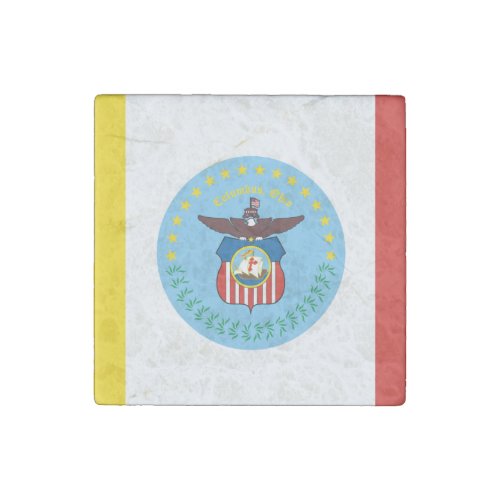 Flag of Columbus Ohio Stone Magnet