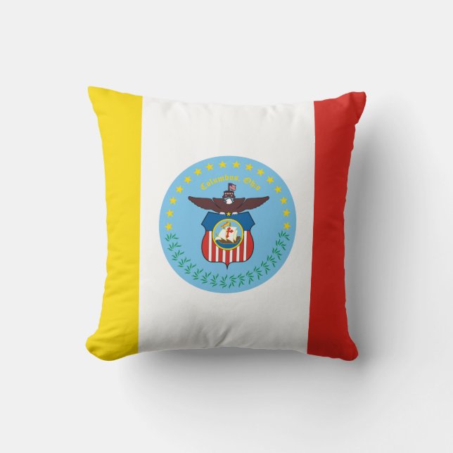 Flag of Columbus, Ohio Throw Pillow (Front)