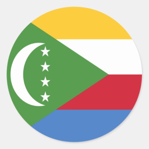 Flag of Comoros Classic Round Sticker