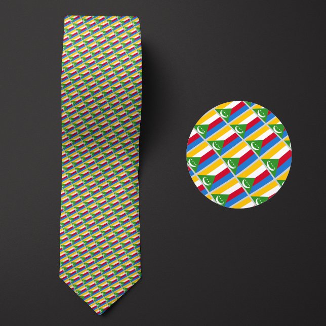 Flag of Comoros Pattern Neck Tie (Creator Uploaded)