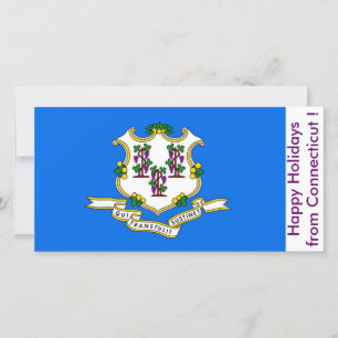 Flag of Connecticut, Happy Holidays from U.S.A. Holiday Card
