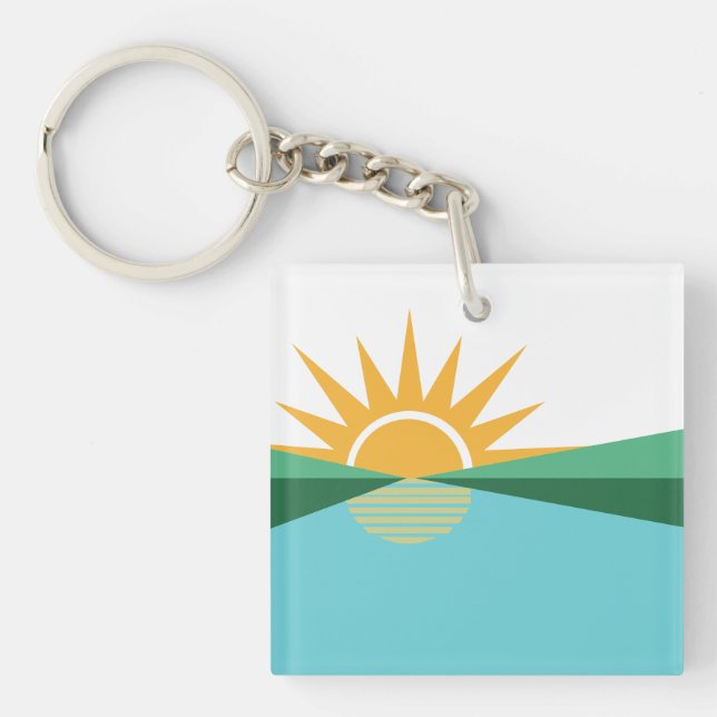 Flag of Coral Springs, Florida Keychain (Front)