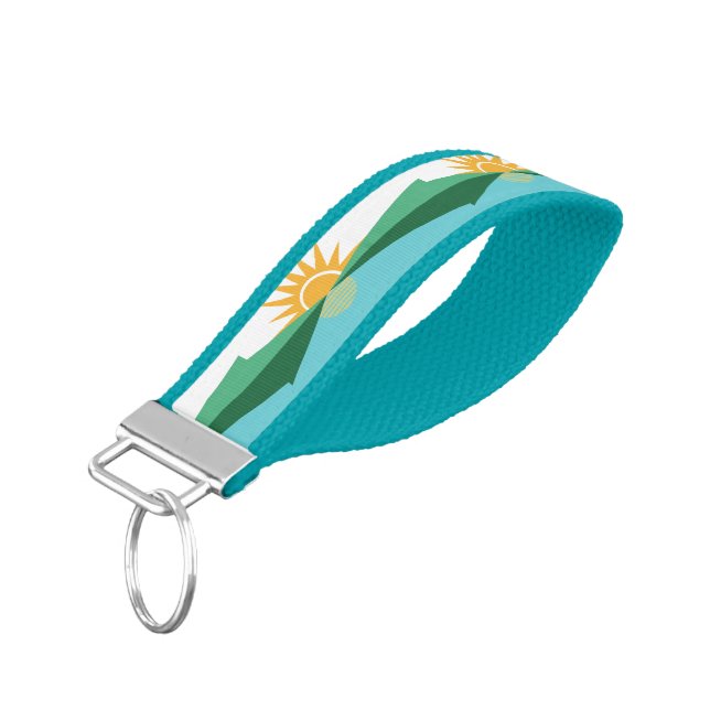 Flag of Coral Springs, Florida Wrist Keychain (Angled Down)