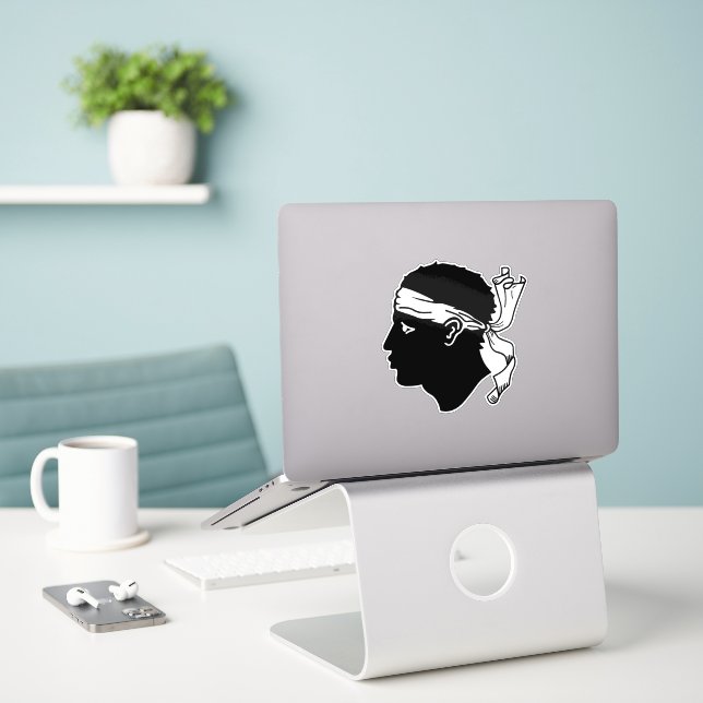 Flag of Corsica Sticker (Laptop On Desk)