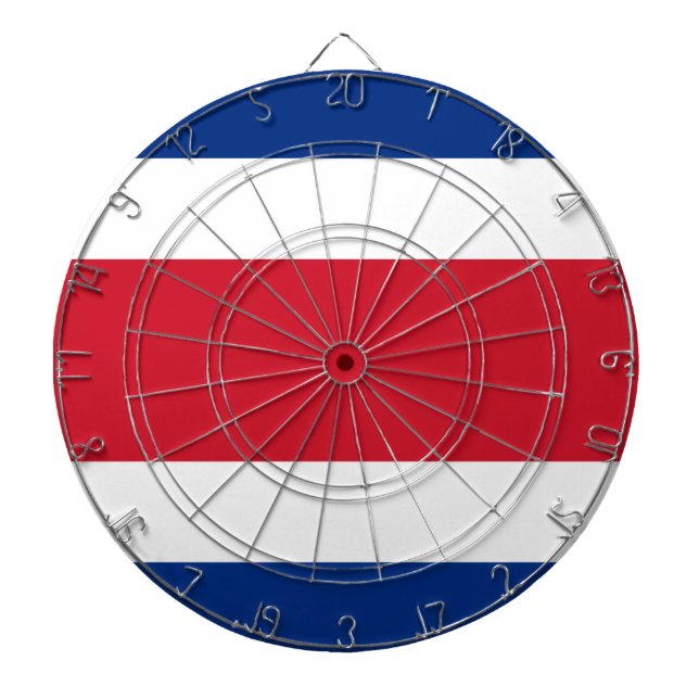 Flag of Costa Rica Dartboard With Darts (Front)
