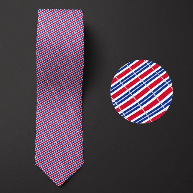 Flag of Costa Rica Pattern Neck Tie (Creator Uploaded)