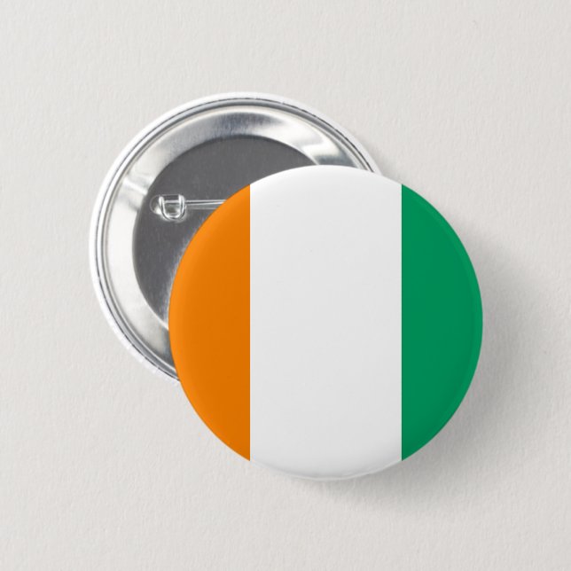Flag of Cote d Ivoire Button (Front & Back)