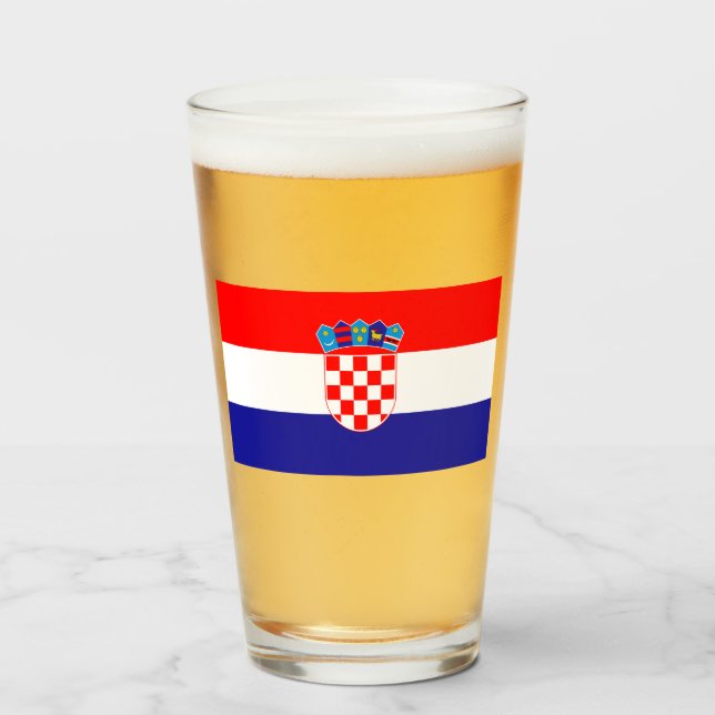 Flag of Croatia Glass (Front Filled)