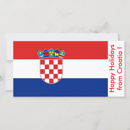 Flag of Croatia Happy Holidays from Croatia Holiday Card