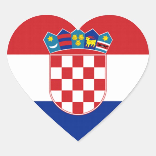 Flag of Croatia Heart Sticker (Front)
