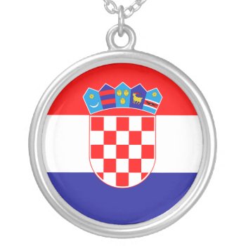 Flag Of Croatia Necklace by kfleming1986 at Zazzle