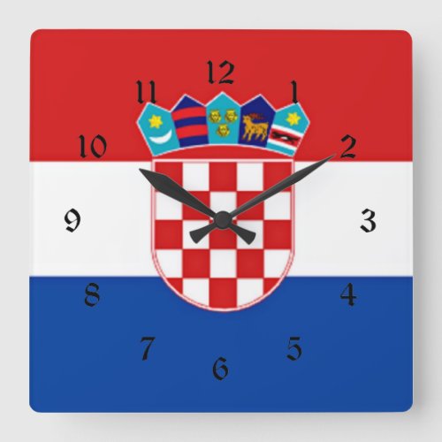 Flag of Croatia Square Wall Clock