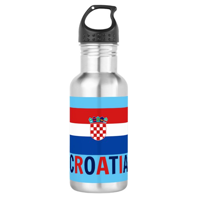 Flag of Croatia Stainless Steel Water Bottle (Front)
