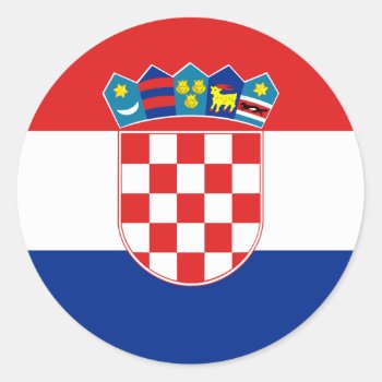 Flag Of Croatia Sticker (circle) by StillImages at Zazzle