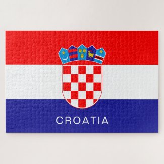 Flag of Croatia With Custom Text Jigsaw Puzzle