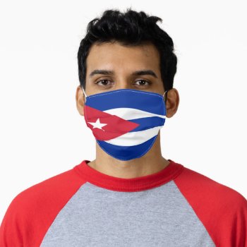 Flag Of Cuba Adult Cloth Face Mask by YLGraphics at Zazzle