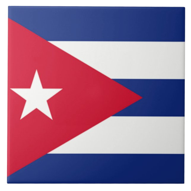 Flag of Cuba  Ceramic Tile (Front)