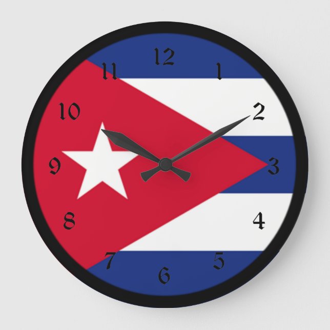 Flag of Cuba Large Clock (Front)